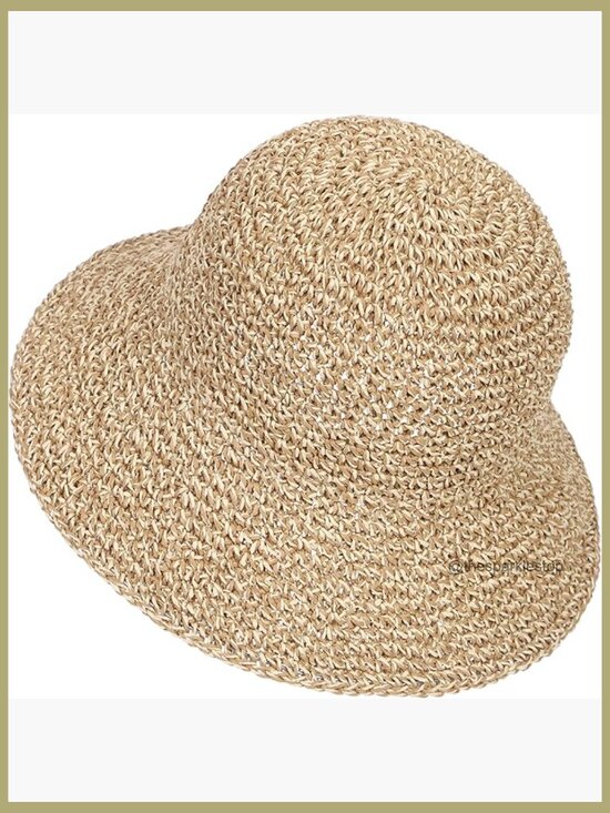 Handmade Crochet Straw Bucket Hat UPF 50+ Foldable Travel Sun Hat main image 6
